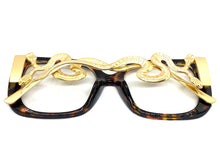 Oversized Vintage Retro Style Clear Lens EYEGLASSES Large Square Tortoise & Gold Frame 3019