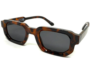 Classic Vintage Retro Style SUNGLASSES Geometric Tortoise Frame - Dark Lens 80791