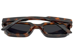 Classic Vintage Retro Style SUNGLASSES Geometric Tortoise Frame - Dark Lens 80791