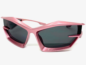 Oversized Modern Futuristic Sporty Wrap SUNGLASSES Large Rose Pink Frame P0028