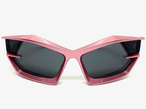 Oversized Modern Futuristic Sporty Wrap SUNGLASSES Large Rose Pink Frame P0028