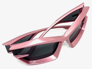 Oversized Modern Futuristic Sporty Wrap SUNGLASSES Large Rose Pink Frame P0028