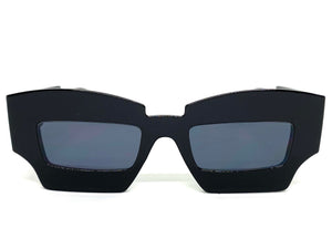 Classic Modern Retro Raver Party SUNGLASSES Funky Black Frame L043