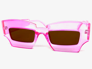 Classic Modern Retro Raver Party SUNGLASSES Funky Pink Frame L043