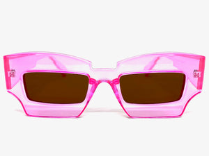 Classic Modern Retro Raver Party SUNGLASSES Funky Pink Frame L043