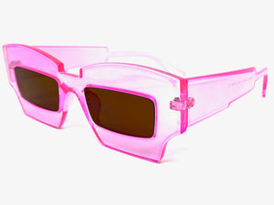 Classic Modern Retro Raver Party SUNGLASSES Funky Pink Frame L043