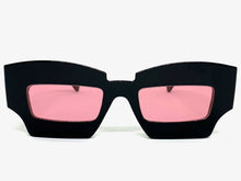 Classic Modern Retro Raver Party SUNGLASSES Funky Black Frame L043