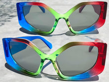 Oversized Exaggerated Funky Vintage Retro Style SUNGLASSES Thick Colorful Frame E2123