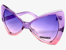 Oversized Retro Bow Shaped SUNGLASSES Large Purple & Pink Frame 6317