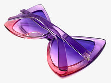 Oversized Retro Bow Shaped SUNGLASSES Large Purple & Pink Frame 6317