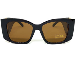 Exaggerated Vintage Retro Cat Eye Style SUNGLASSES Super Thick Dark Brown Frame 49267