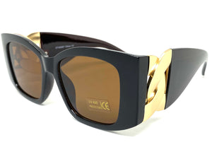 Exaggerated Vintage Retro Cat Eye Style SUNGLASSES Super Thick Dark Brown Frame 49267