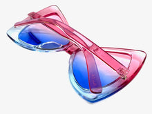 Oversized Retro Bow Shaped SUNGLASSES Large Pink & Blue Frame 6317