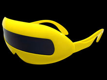 Oversized Space Futuristic Robotic Cyclops Shield Costume Party SUNGLASSES Large Yellow Frame 1230
