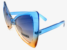 Oversized Retro Bow Shaped SUNGLASSES Large Blue & Brown Frame 6317
