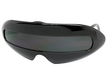Oversized Space Futuristic Robotic Cyclops Shield Costume Party SUNGLASSES Large Black Frame 1230