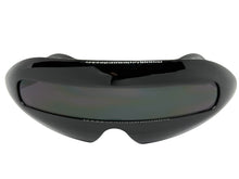 Oversized Space Futuristic Robotic Cyclops Shield Costume Party SUNGLASSES Large Black Frame 1230