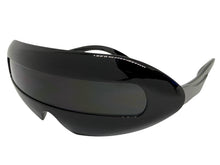 Oversized Space Futuristic Robotic Cyclops Shield Costume Party SUNGLASSES Large Black Frame 1230