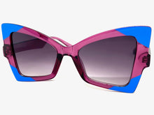 Oversized Exaggerated Funky Vintage Retro Style SUNGLASSES Large Violet Frame E2125