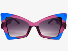 Oversized Exaggerated Funky Vintage Retro Style SUNGLASSES Large Violet Frame E2125