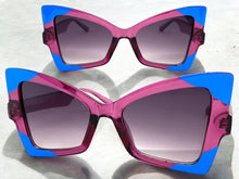 Oversized Exaggerated Funky Vintage Retro Style SUNGLASSES Large Violet Frame E2125