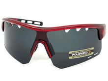 Oversized Sporty Wrap Around POLARIZED Lens SUNGLASSES Large Red Frame 3652