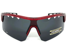 Oversized Sporty Wrap Around POLARIZED Lens SUNGLASSES Large Red Frame 3652