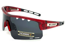 Oversized Sporty Wrap Around POLARIZED Lens SUNGLASSES Large Red Frame 3652