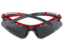 Oversized Sporty Wrap Around POLARIZED Lens SUNGLASSES Large Red Frame 3652