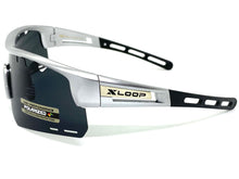Oversized Sporty Wrap Around POLARIZED Lens SUNGLASSES Large Silver Frame 3652