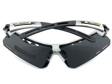 Oversized Sporty Wrap Around POLARIZED Lens SUNGLASSES Large Silver Frame 3652