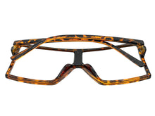 Oversized Modern Retro Shield Style Clear Lens EYEGLASSES X-Large Tortoise Frame 89265