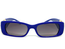 Classic Elegant Vintage Retro Style SUNGLASSES Thick Square Blue Frame E2105