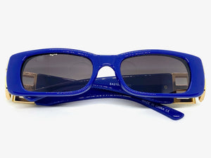 Classic Elegant Vintage Retro Style SUNGLASSES Thick Square Blue Frame E2105