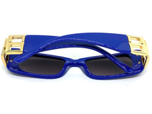 Classic Elegant Vintage Retro Style SUNGLASSES Thick Square Blue Frame E2105