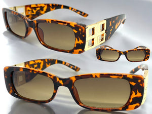 Classic Elegant Vintage Retro Style SUNGLASSES Thick Square Tortoise Frame E2105