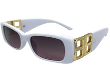 Classic Elegant Vintage Retro Style SUNGLASSES Thick Square White Frame E2105