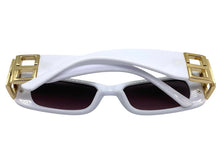 Classic Elegant Vintage Retro Style SUNGLASSES Thick Square White Frame E2105