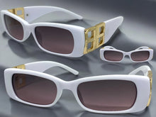 Classic Elegant Vintage Retro Style SUNGLASSES Thick Square White Frame E2105