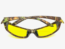 Classic Sporty Wrap Around HD Yellow Lens SUNGLASSES Brown Camouflage Frame 2257