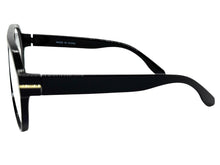 Classic Vintage Retro Aviator Style Blue Light Block EYEGLASSES Black Frame 15036