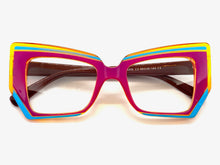 Classy Modern Retro Cat Eye Style Clear Lens EYEGLASSES Funky Multicolor Optical Frame - RX Capable 5206