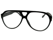 Classic Vintage Retro Aviator Style Blue Light Block EYEGLASSES Black Frame 15036