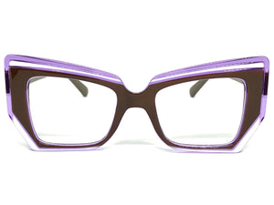 Classy Modern Retro Cat Eye Style Clear Lens EYEGLASSES Funky Multicolor Optical Frame - RX Capable 5206