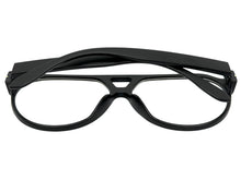 Classic Vintage Retro Aviator Style Blue Light Block EYEGLASSES Black Frame 15036