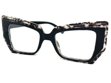 Classy Modern Retro Cat Eye Style Clear Lens EYEGLASSES Funky Black Optical Frame - RX Capable 5206
