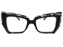 Classy Modern Retro Cat Eye Style Clear Lens EYEGLASSES Funky Black Optical Frame - RX Capable 5206