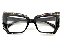 Classy Modern Retro Cat Eye Style Clear Lens EYEGLASSES Funky Black Optical Frame - RX Capable 5206