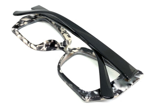 Classy Modern Retro Cat Eye Style Clear Lens EYEGLASSES Funky Black Optical Frame - RX Capable 5206