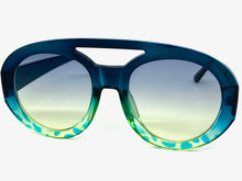 Oversized Classic Vintage Retro Style SUNGLASSES Large Teal Frame 2464